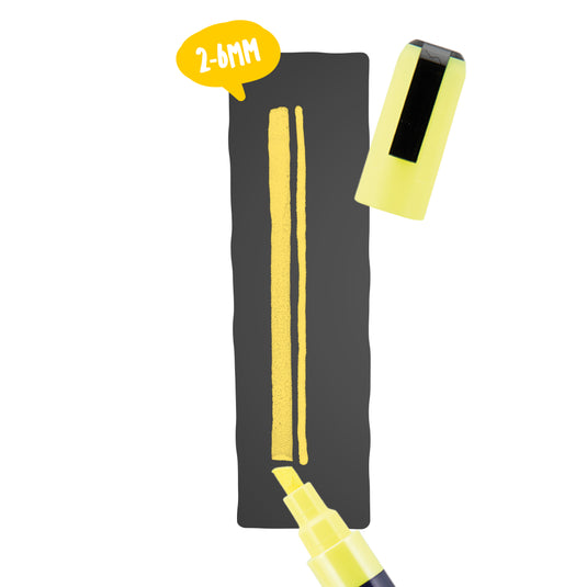 Securit Chalkmarkers - Loose - Yellow 14,5x1,5x2cm - Pack of 12