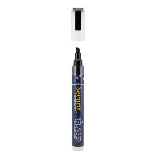 Securit Chalkmarkers - Wallet Waterproof - Black/White 14,5x1,5x2cm - Pack of 12