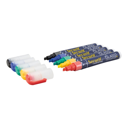 Securit Chalkmarkers - Loose Waterproof - Red 14,5x1,5x2cm - Pack of 12