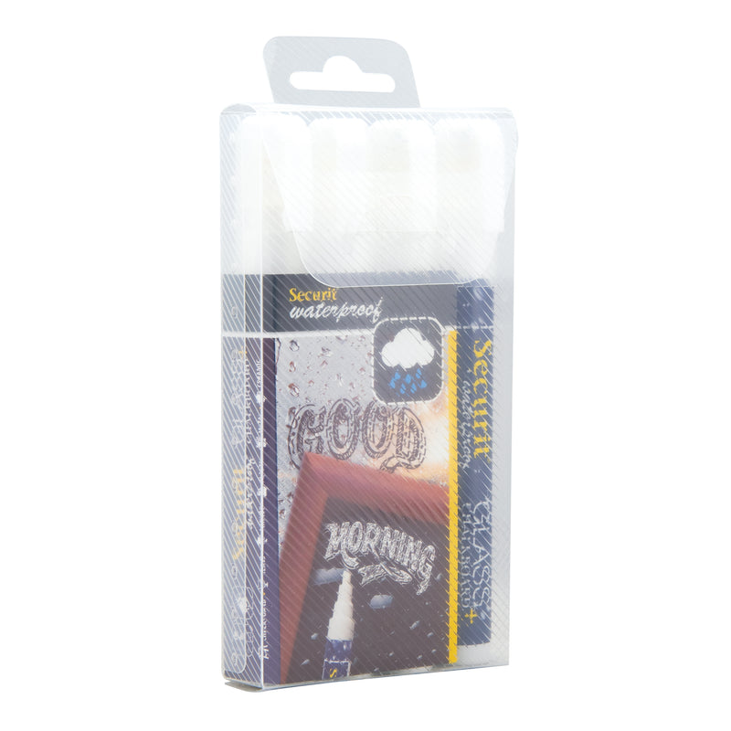 Load image into Gallery viewer, Securit Chalkmarkers - Wallet Waterproof - White 14,5x1,5x2cm - Pack of 12
