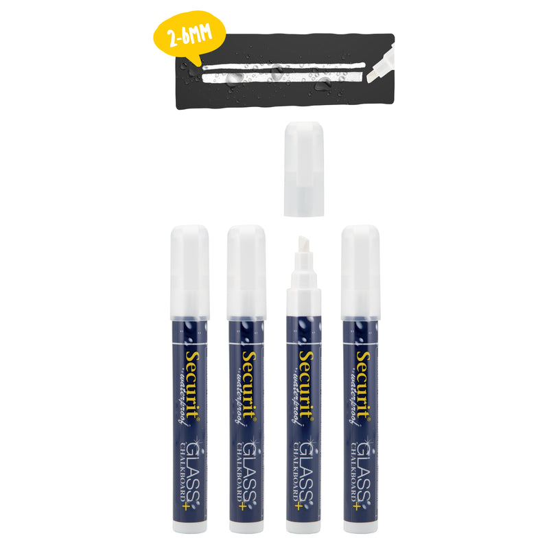 Load image into Gallery viewer, Securit Chalkmarkers - Wallet Waterproof - White 14,5x1,5x2cm - Pack of 12
