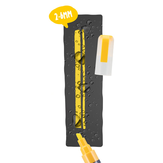 Securit Chalkmarkers - Loose Waterproof - Yellow 14,5x1,5x2cm - Pack of 12