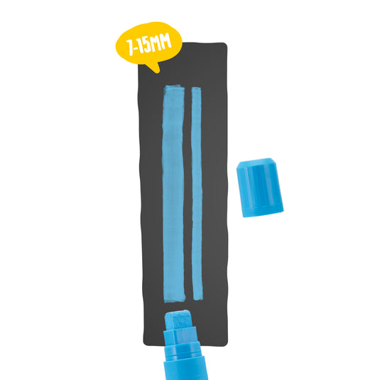Securit Chalkmarkers - Loose - Blue 15,5x2,7x2,7cm - Pack of 6