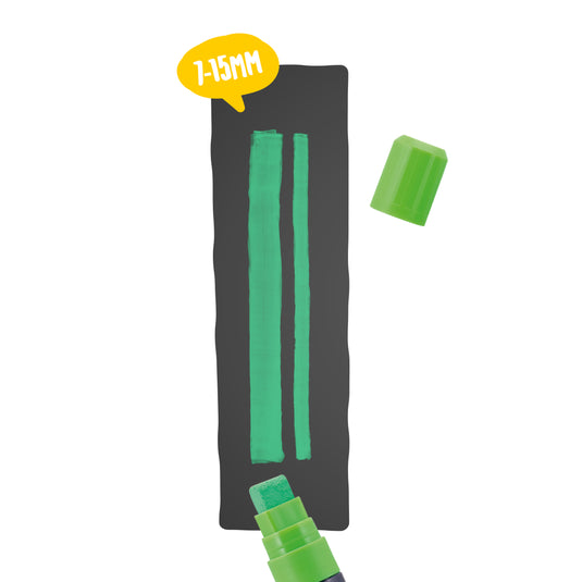 Securit Chalkmarkers - Loose - Green 15,5x2,7x2,7cm - Pack of 6