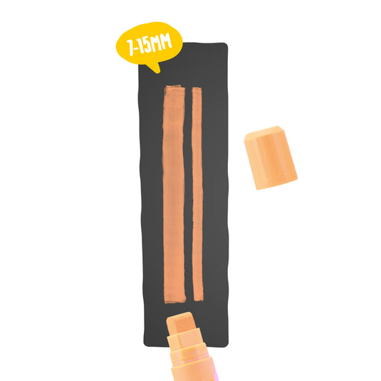 Securit Chalkmarkers - Loose - Orange 15,5x2,7x2,7cm - Pack of 6