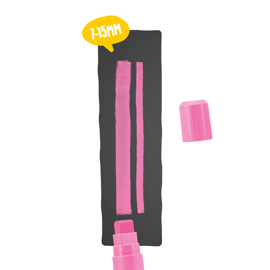 Securit Chalkmarkers - Loose - Pink 15,5x2,7x2,7cm - Pack of 6