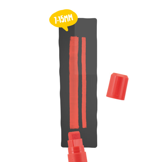 Securit Chalkmarkers - Loose - Red 15,5x2,7x2,7cm - Pack of 6