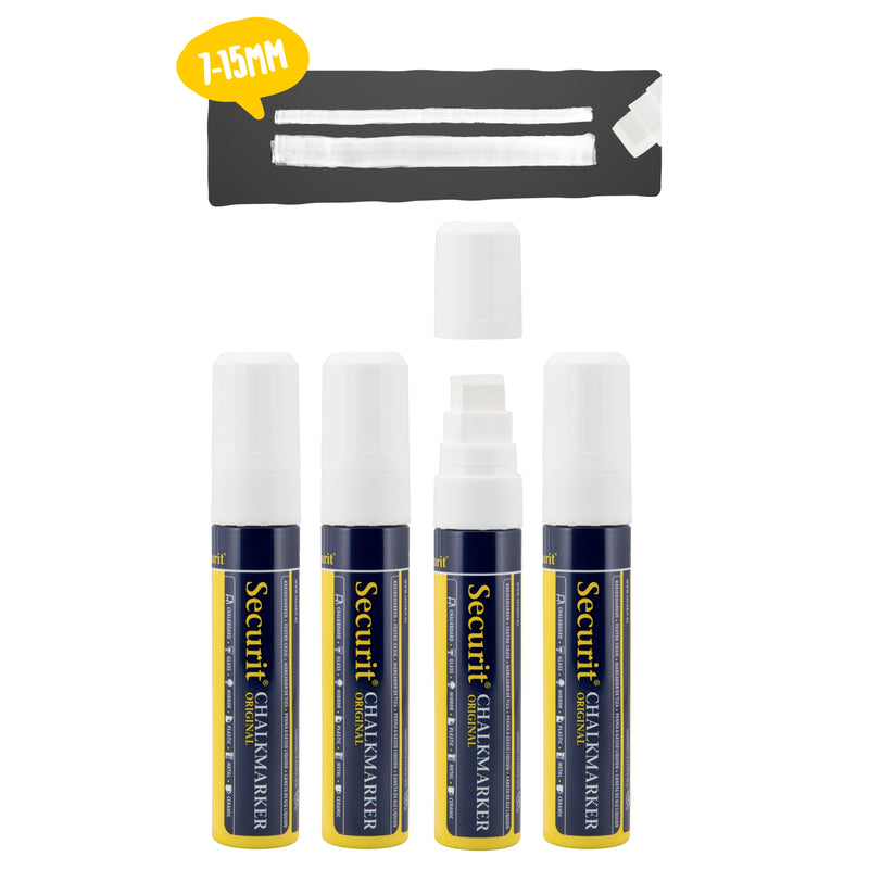 Load image into Gallery viewer, Securit Chalkmarkers - Wallet - White 15,5x2,7x2,7cm - Pack of 12
