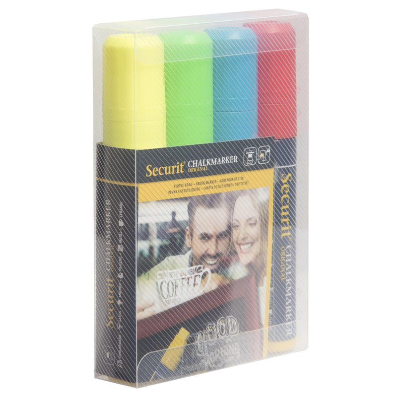 Load image into Gallery viewer, Securit Chalkmarkers - Wallet - Assorted Primary 15,5x2,7x2,7cm - Pack of 12
