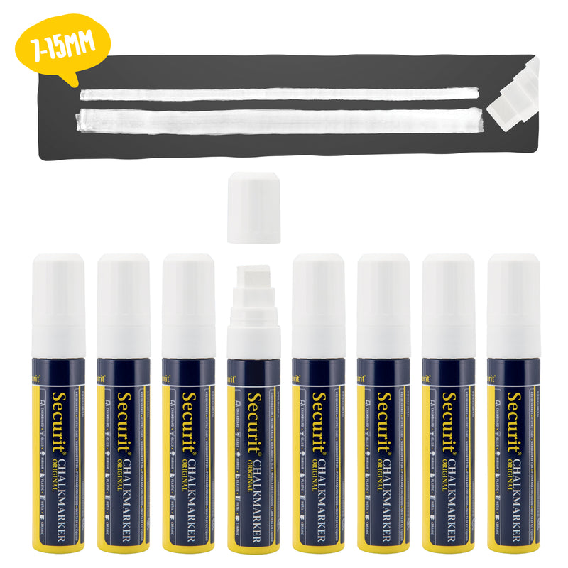 Load image into Gallery viewer, Securit Chalkmarkers - Wallet - White 15,5x2,7x2,7cm - Pack of 6
