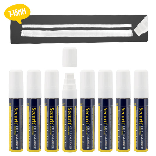 Securit Chalkmarkers - Wallet - White 15,5x2,7x2,7cm - Pack of 6