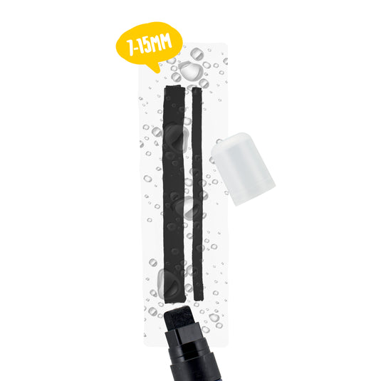 Securit Chalkmarkers - Loose Waterproof - Black 15,5x2,7x2,7cm - Pack of 6