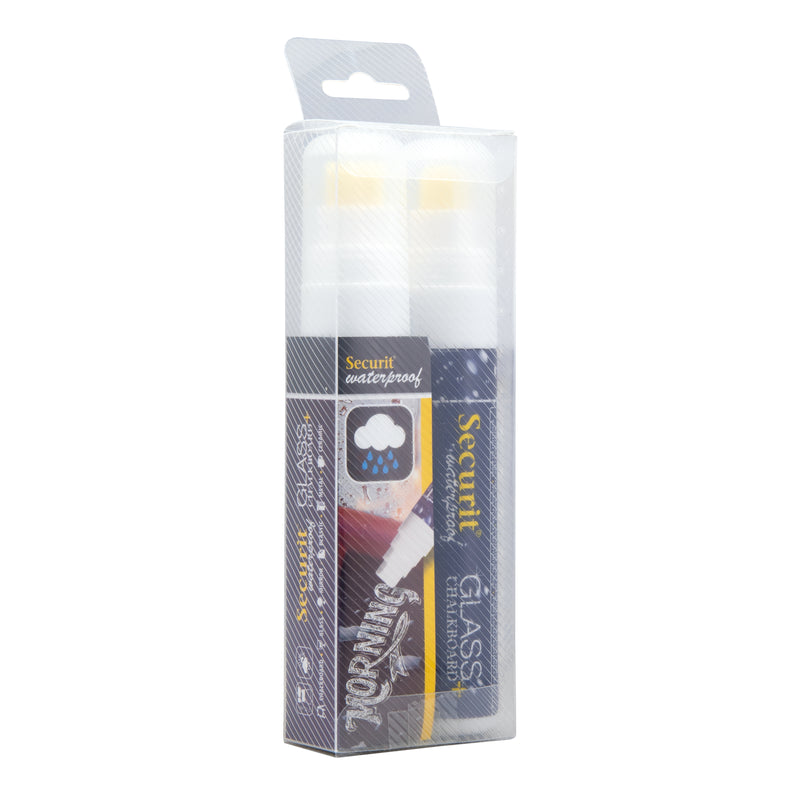 Load image into Gallery viewer, Securit Chalkmarkers - Wallet Waterproof - White 15,5x2,7x2,7cm - Pack of 12
