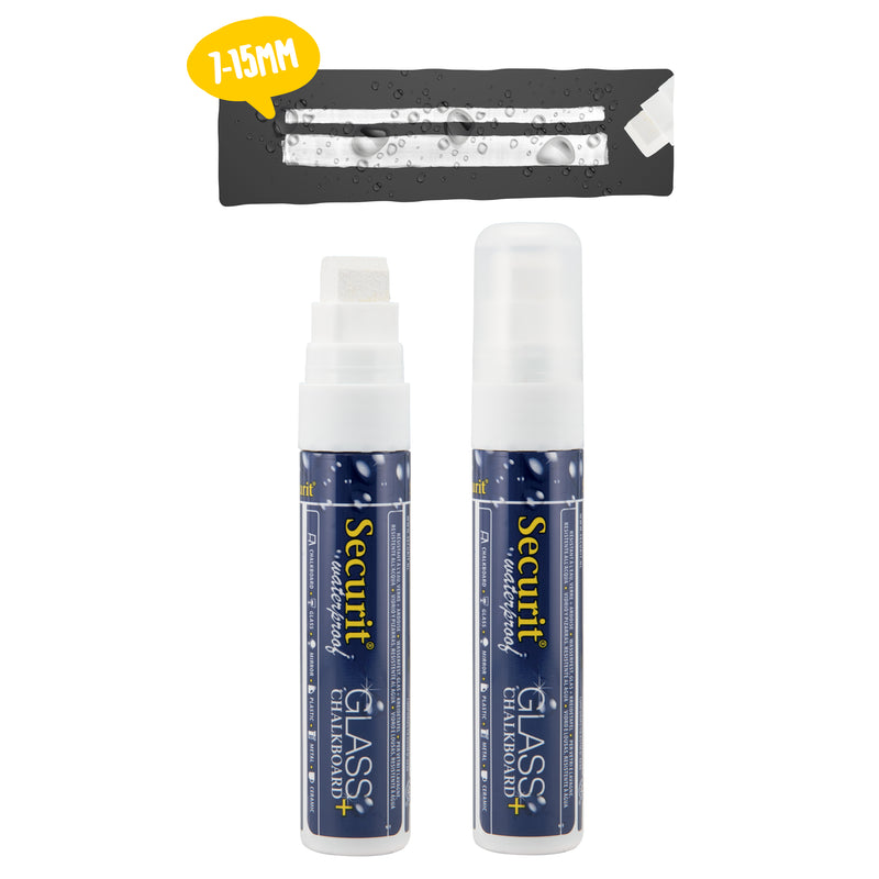 Load image into Gallery viewer, Securit Chalkmarkers - Wallet Waterproof - White 15,5x2,7x2,7cm - Pack of 12
