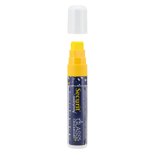 Securit Chalkmarkers - Loose Waterproof - Yellow 15,5x2,7x2,7cm - Pack of 6