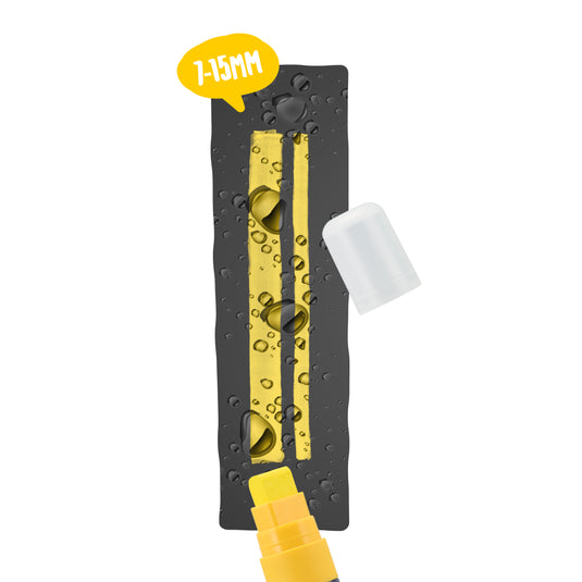 Securit Chalkmarkers - Loose Waterproof - Yellow 15,5x2,7x2,7cm - Pack of 6