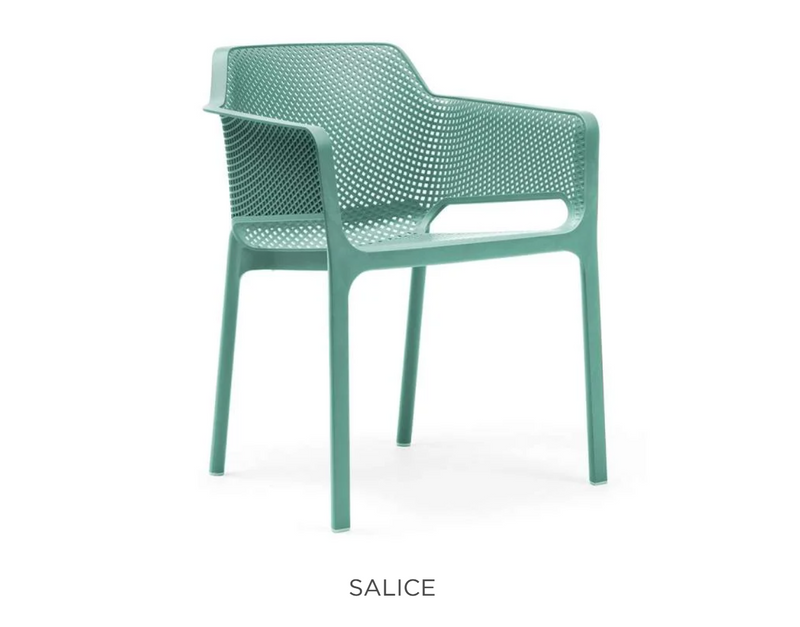 Load image into Gallery viewer, Nardi Net outdoor chair with woven seat and metal frame, perfect for patio or garden seating.
