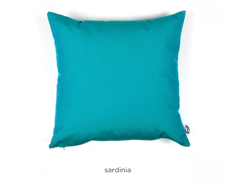 Load image into Gallery viewer, Nardi outdoor decorative cushion with colorful patterned fabric, designed for outdoor seating by Custom Wood Designs.
