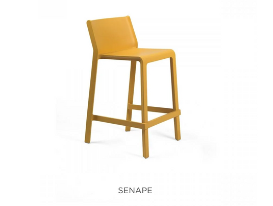 Nardi Trill Mini Stool outdoor counter stool with sleek design, made for outdoor use, shown in a modern patio setting.