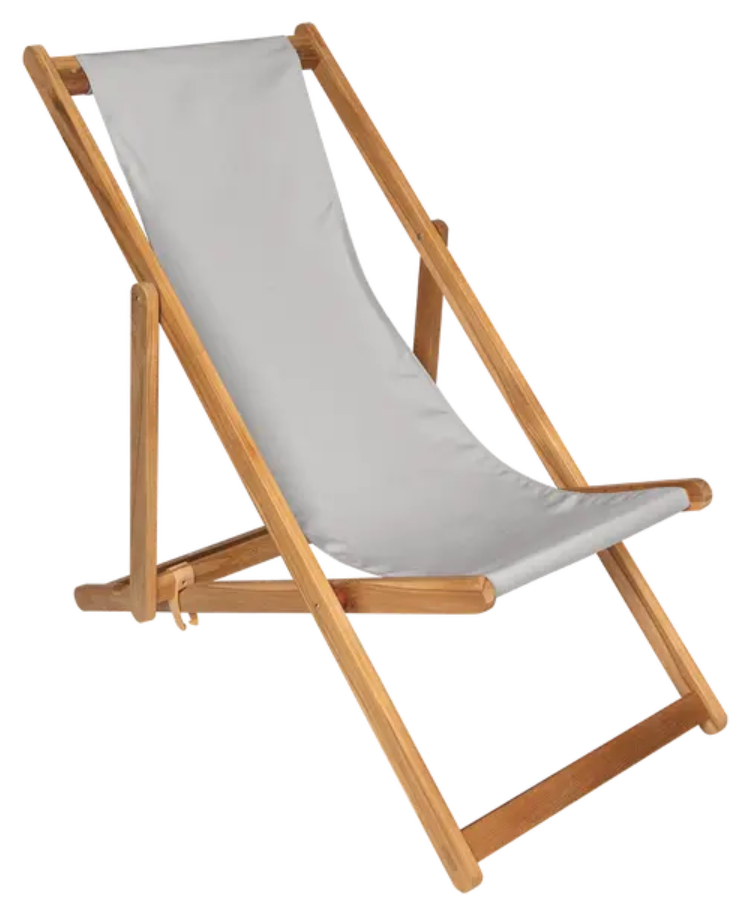 Load image into Gallery viewer, Silver grey Fermob Ibiza teak deck chair with a sleek, modern design perfect for outdoor lounging.
