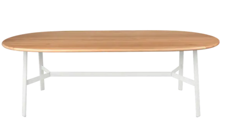 Load image into Gallery viewer, Fermob SO'O Oval Oak Dining Table, 220x95 cm, solid wood surface with 8 seater arrangement, stylish and sturdy furniture piece.
