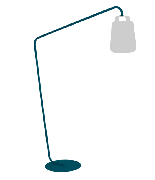 Fermob BALAD² Offset Lamp Stand with sleek black metal design for modern outdoor lighting.