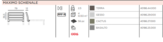 Maximo Backrest Seating Component Nardi-Bckrest Nardi