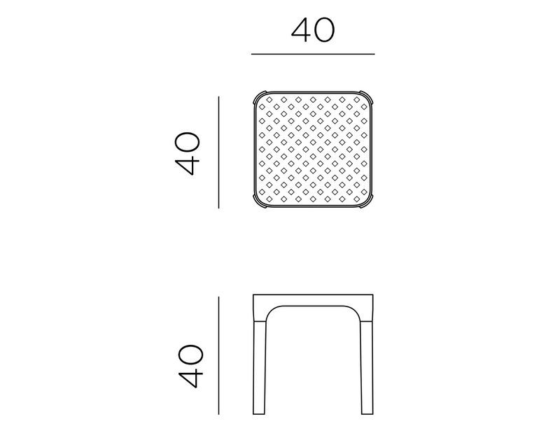 Load image into Gallery viewer, Nardi Net Table 40 outdoor side table with a sleek metal frame and woven design, perfect for patio or garden use.
