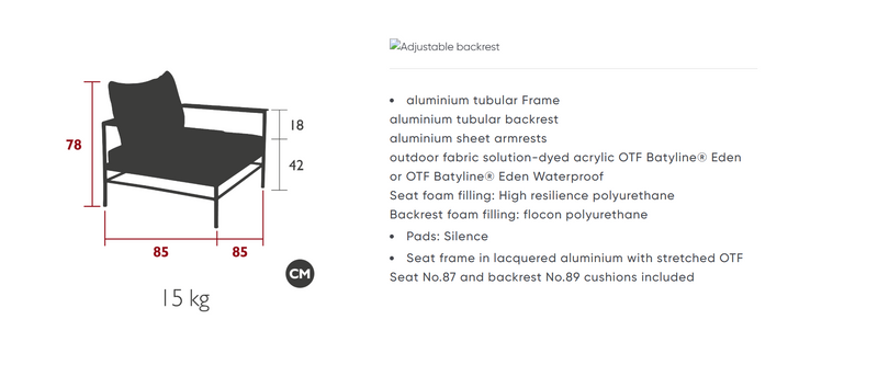 Load image into Gallery viewer, Fermob Rivage low armchair with metal frame and woven seat, designed for outdoor garden furniture in Ireland.
