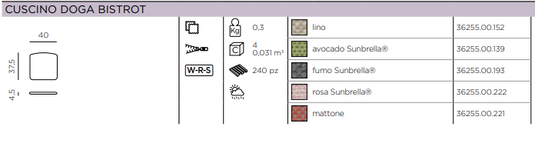 Doga Bistrot Cushion by Nardi