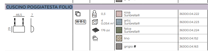 Load image into Gallery viewer, Nardi Folio Headrest Cushion made of Sunbrella fabric, designed for outdoor folio chairs, provides comfortable head support.
