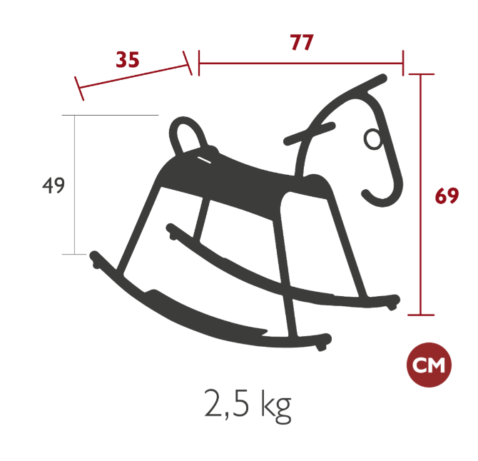 Load image into Gallery viewer, Fermob ADADA rocking horse for kids' corner, white plastic kids restaurant furniture, suitable for waiting areas or play spaces.
