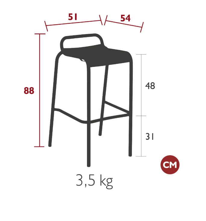 Load image into Gallery viewer, Fermob Luxembourg bar stool, outdoor dining furniture with a sleek metal design, suitable for restaurant or home use.
