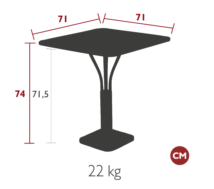 Load image into Gallery viewer, Fermob Luxembourg metal table with a 71 x 71-inch solid aluminum top for outdoor dining or restaurant use.
