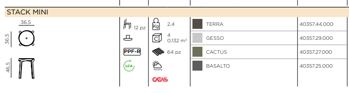 Load image into Gallery viewer, Nardi Stack Mini Stool outdoor chair made of sustainable materials, suitable for patio or restaurant outdoor seating.
