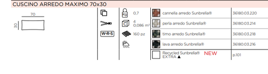 Maximo 70x30 Outdoor Cushion Sunbrella®-Outdoor Pillow Nardi
