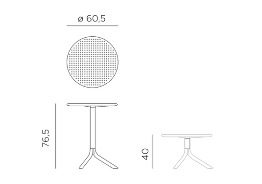 Nardi outdoor expandable dining table by Custom Wood Designs, low and high-height garden patio table for outdoor dining.