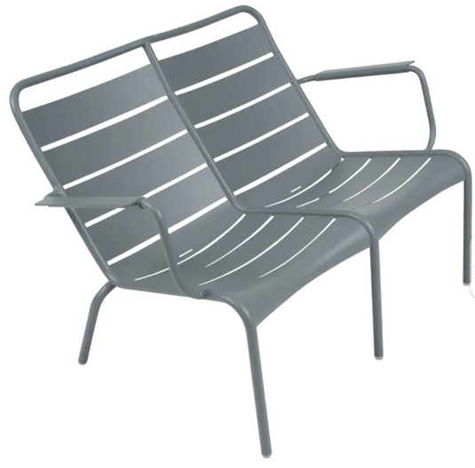 Fermob Luxembourg Duo Low Armchair in grey with modern design, part of Fermb Kids Corner Contract Bench collection.