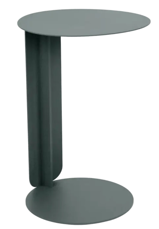 Load image into Gallery viewer, Storm grey Fermob Bebop Offset Table with metal construction, outdoor design, suitable for patio or garden use.
