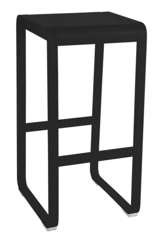 Storm grey Fermob Bellevie high bar stool with sleek, modern design suitable for outdoor or indoor seating.