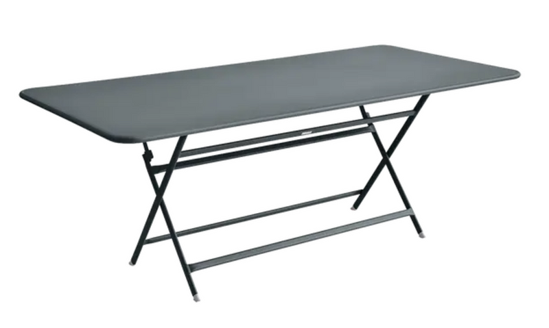 Load image into Gallery viewer, Storm grey Fermob Caractère foldable outdoor table, 190 x 90 cm, eight-seater with sturdy design and versatile outdoor use.
