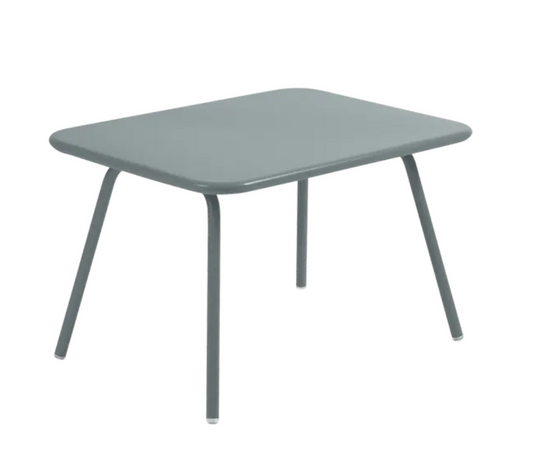 Storm grey Fermob Luxembourg kids' table with rounded edges, designed for children’s dining or play, ideal for family spaces.