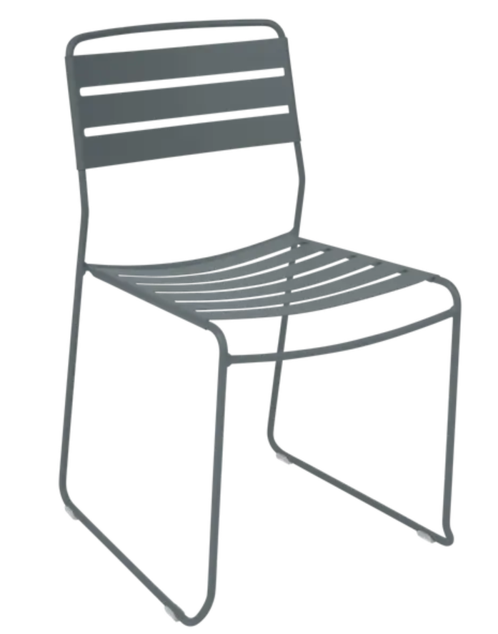 Load image into Gallery viewer, Storm grey Fermob Surprising outdoor chair with sleek, modern design ideal for patio or restaurant seating.

