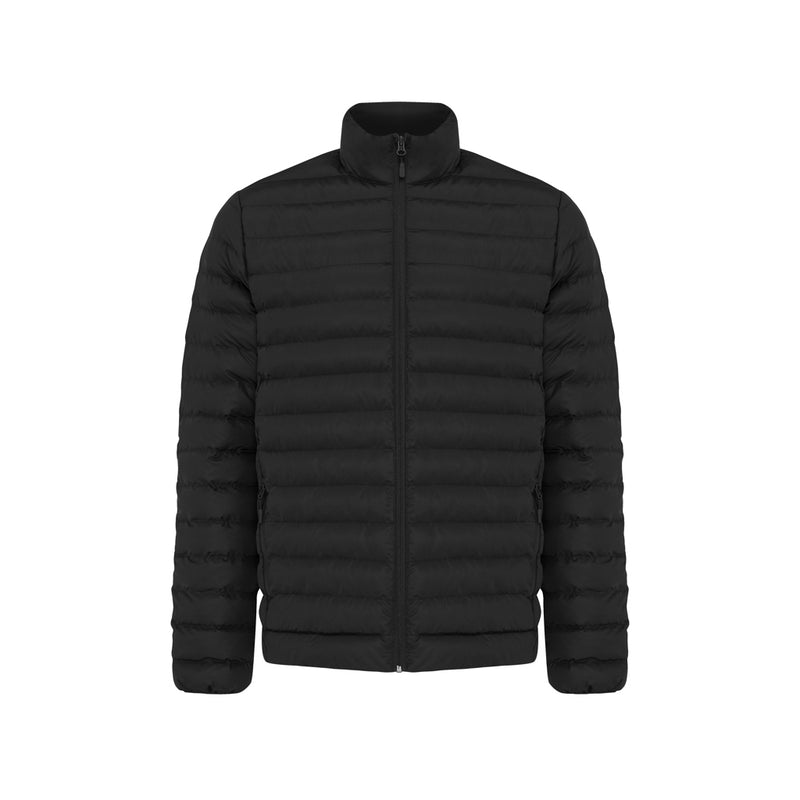 Load image into Gallery viewer, IQONIQ Maiko men's recycled polyester padded jacket, textile, with a high collar and quilted design in black.
