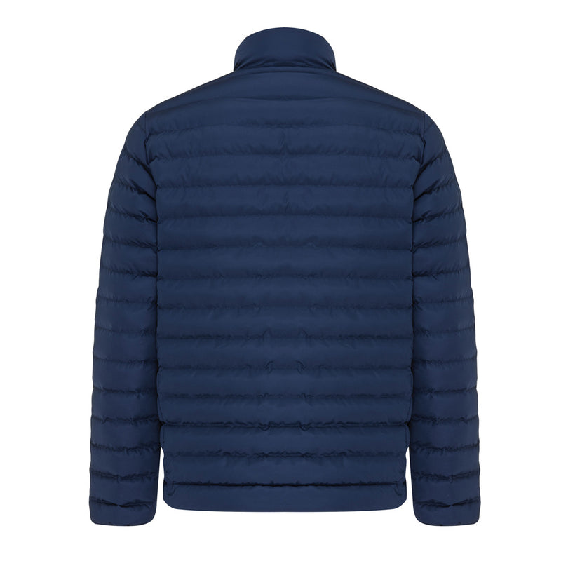 Load image into Gallery viewer, IQONIQ Maiko recycled polyester padded men's jacket, textile with a quilted design, in black, showcasing the stylish outerwear.
