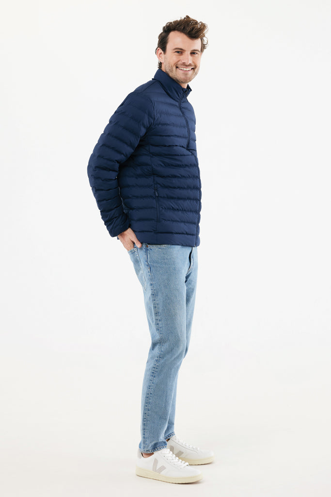 Load image into Gallery viewer, IQONIQ Maiko men's recycled polyester padded jacket, lightweight textile with a standing collar and zipper closure.
