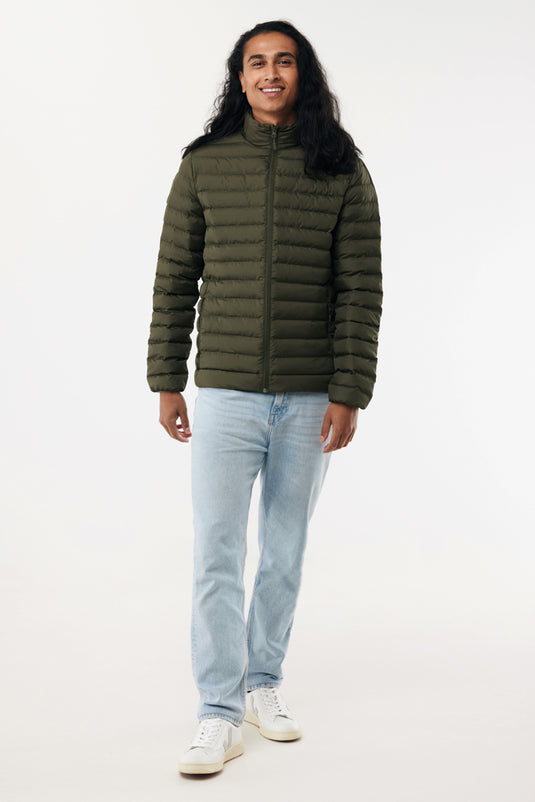 IQONIQ Maiko men's recycled polyester padded jacket in textile, with a zip front and padded design for warmth and comfort.