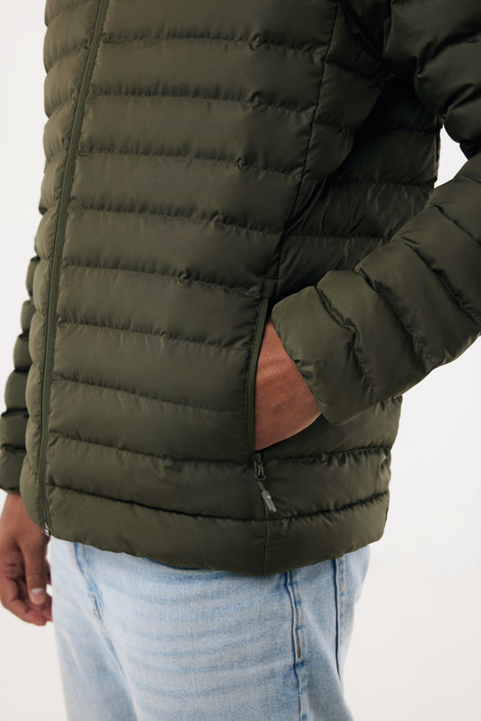 IQONIQ Maiko men's recycled polyester padded jacket, lightweight textile with a sleek design and padded insulation.