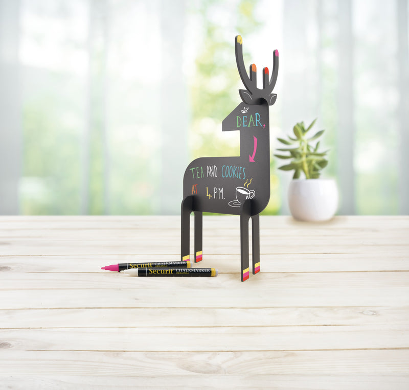 Load image into Gallery viewer, Securit Table Chalkboards - Silhouette 3D Animals - Black 31x14,7x11,3cm - Pack of 10 - in use
