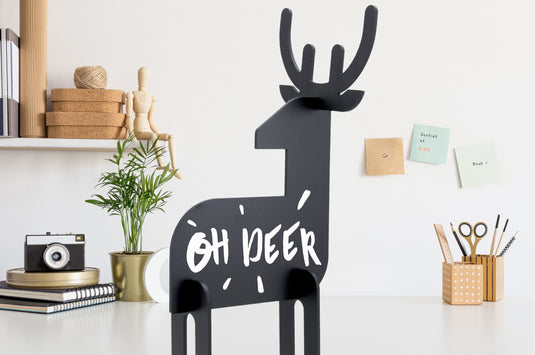 Securit Table Chalkboards - Silhouette 3D Animals - Black 31x14,7x11,3cm - Pack of 10 - in use